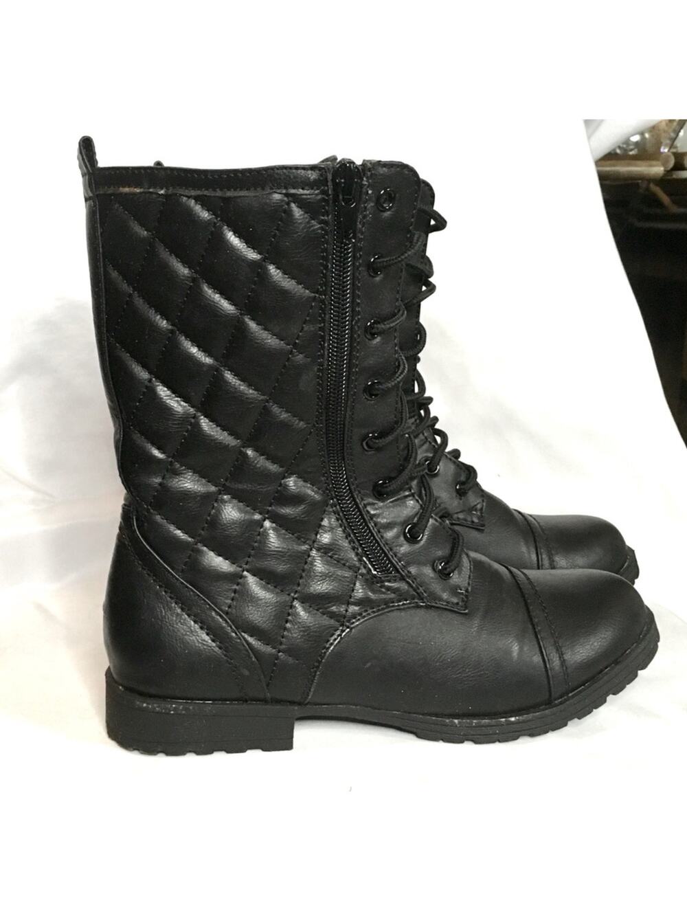 Kiss & Tell quilted combat boots